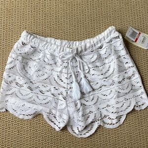 Crochet white shorts